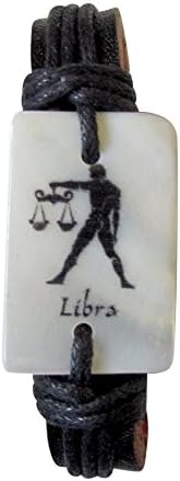 Black Leather Zodiac Signs Adjustable Bracelets Choose Your Sign (LIBRA)