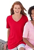 Woman Within Plus Size Perfect V-Neck Tee (Classic Red,4X)