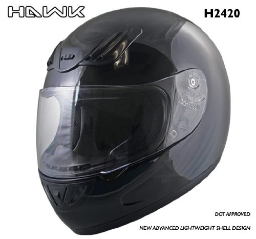 Advance HAWK Solid Black Glossy Full Face Motorcycle Helmet