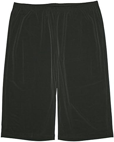Elementz womens Plus Size Capri Pants, Elastic Waist, Black, XXL