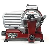 KWS Premium Commercial 180w Electric Meat Slicer 6"(Red) Stainless Blade, Frozen Meat/ Cheese/ Food Slicer Low Noises Commercial and Home Use