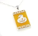 Cobra Snake on Genuine Yellow Jade Sterling Silver Pendant 24" Necklace