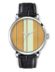 SPRAWL Aanalog Fashion Series Silver Ladies Watches of Genuine Black Leather Strap,Unique Wrist Watch for Women Girls Designed with Light blue bars and cafes
