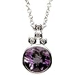 14K White Gold Amethyst and Diamond Pendant