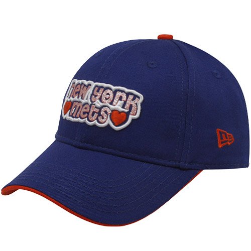 New Era New York Mets Preschool Girls Royal Blue Team Glitter Adjustable Hat