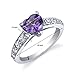 Dazzling Love 1.00 Carats Amethyst Ring in Sterling Silver Rhodium Nickel Finish Sizes 5 to 9