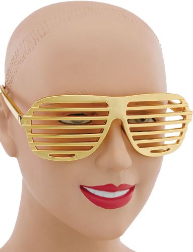 Imagen principal de 80s Slotted Glasses - Metallic Gold (accesorio de disfraz)