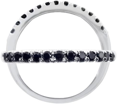 0.25 Carat Fancy Black Diamond Wedding Anniversary Band Ring size 5 10k White Gold