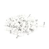 uxcell Cクランプ　ケーブル電線管の管 クランプ ネイル クリップ ホワイト　100 x PVC 8mm