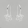 Heart Earrings With 3.60ctw Cubic zirconia Beautifully Crafted in 925 Sterling silver Length 20mm