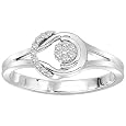 10k White Gold Love Knot Diamond Ring (1/10 cttw, I-J Color, I1-I2 Clarity)