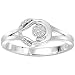 10k White Gold Love Knot Diamond Ring (1/10 cttw, I-J Color, I1-I2 Clarity)