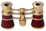 41xgxucYfIL. SL160  LaScala Optics LSA03 Aida 3 x 25 Central Focusing Opera Glasses Burgundy Body with Golden Rings