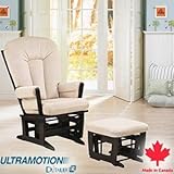 Ultramotion by Dutailier® Sierra Glider & Ottoman Set Espresso Finish with  Beige Microfiber Cushions