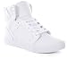 Supra Skytop Shoes - White Action Tumbled Leather