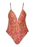 INC Tile Print Tankini w/Center Gold Ring XS