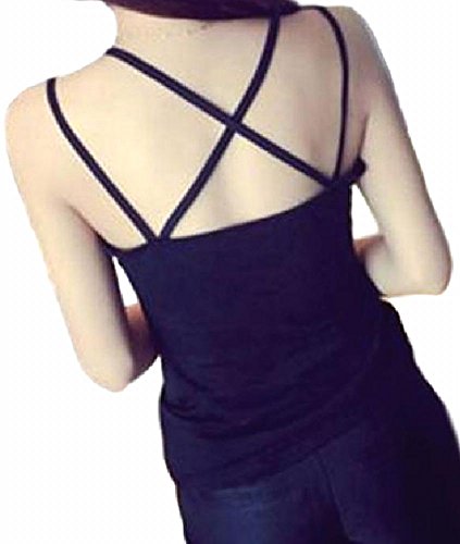 (ビューメンス) Beaumens バッククロス キャミソール セクシー レディース インナー ( ブラック / ホワイト )