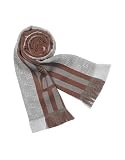 Gucci - Gucci Signature Buckle Stripe and GG Logo Wool Scarf Gray
