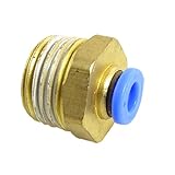 uxcell クイック継手　空気圧コネクタ　6mm x 20mm　　ブルー　銅製