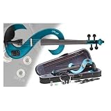 Stagg 4/4 Silent Electric Violin Set with Case and Accessories - Metallic Blue