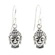 Detailed Buddha Dangle Earrings in Sterling Silver on Earwire, #7437