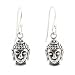Detailed Buddha Dangle Earrings in Sterling Silver on Earwire, #7437