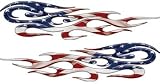 Full Color Tribal Reflective American Flag Flame Decals