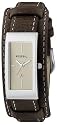 Fossil ES9827 Ladies Brown Leather Cuff Watch with Cream Analog Dial