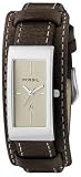 Fossil ES9827 Ladies Brown Leather Cuff Watch with Cream Analog Dial