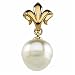 14kt Yellow Gold Stylish Clover with Shiny Pearl Pendant
