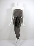 Trovata womens strapless belted silk jumpsuit pants