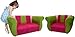 Fantasy Furniture Sofa and Chair Fancy Set, Pink/Green