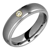 Adela Classic Titanium Ring with Diamond and 14K Gold Collet