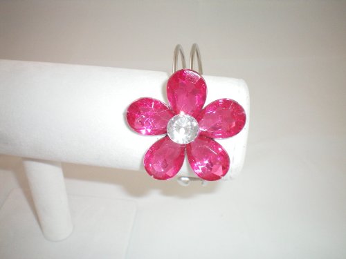 Bracelet Hinged Crystal Flower Pink