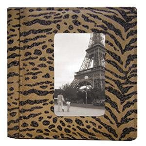 ZEBRA PRINT fine-grain leather medium scrapbook #170 style album by Raika -