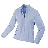 TAIGA Women's Polartec Microfleece Long-sleeved Zip Sports Shirt, Sky Blue, MADE IN CANADA