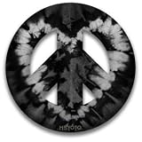 Peace Symbol Magnet of Black Tie Dye Heart by MEYOTO LLC