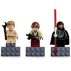 LEGO Star Wars Mini Figure Magnet 3pcs Set - Naboo Fighter Pilot, Darth Maul,