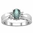 14K White Gold Aquamarine and Diamond Ring