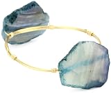 Susan Hanover "Earthly" Double Stone Blue Agate Bangle Bracelet