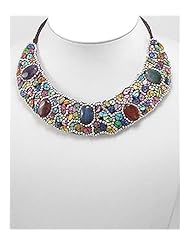 Cotton Waxed Thread Agate Necklace In White Base