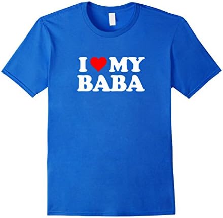 Men's I Love My Baba T Shirt - Heart Funny Fun Gift Tee Medium Royal Blue