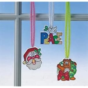 Christmas Cuties Stain-A-Frames Craft Kit (Makes 18)