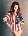 Raquel Welch 12x16 Color Photograph (American Flag Shirt)