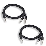 GLS Audio 6ft Insert Cable Cords - 1/4 TRS Stereo to 1/4 TS Mono Black Cord - 6' Send and Return Cables - 2 PACK
