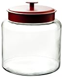 Anchor Hocking Montana 1-1/2-Gallon Jar, Red Metal Lid