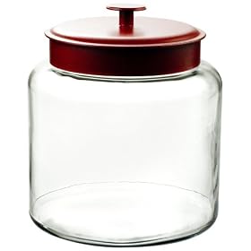 Anchor Hocking Montana 1-1 2-Gallon Jar, Red Metal Lid by Anchor Hocking