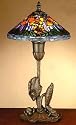 Museum Golden Bronze Tiffany Frog Lamp