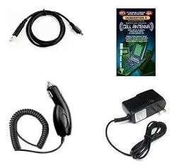 Cell Phone Accessories Bundle (Includes; USB Data Cable, Rapid Car Charger, Home Wall Charger, Generation X Antenna Booster) for LG VOYAGER VX10000, RUMOR UX-260, SCOOP LX260, ENV VX9900, CHOCOLATE VX8500, CHOCOLATE 2 VX8550, VX8600, AX8600, AX275, VX8350, VX5400, CE110, VU CU920 CU915, LX570 MUZIQ, CU575 TRAX, VX8700, CU720 SHINE, VX9400, AX380, UX-380, VX8800 VENUS, CU515, LX160, AX565