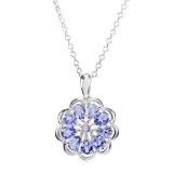 Sterling Silver Circle Cluster Tanzanite Pendant